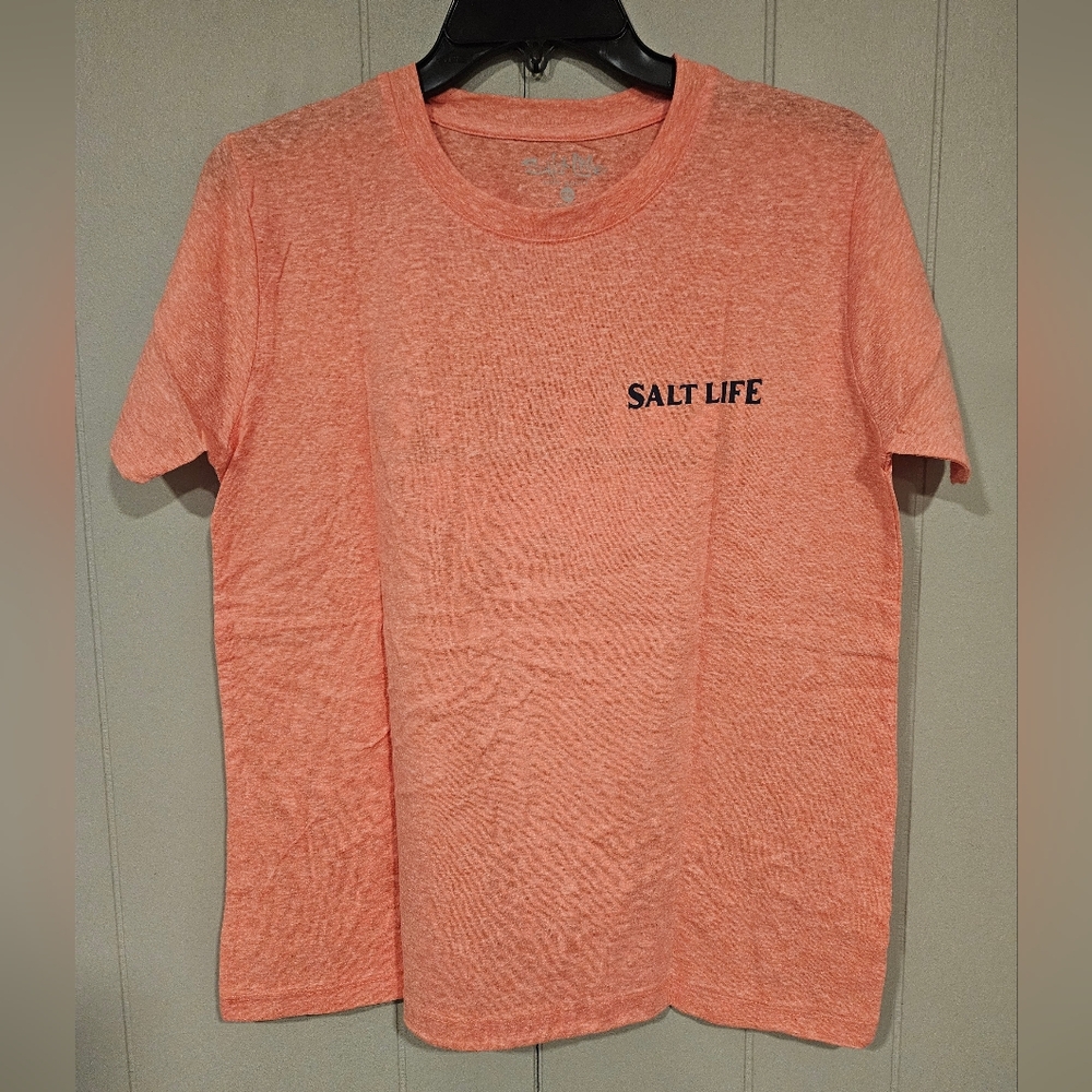 Salt Life High Tides Salty Vibes Womans T-Shirt Pink Size Small Live Salty NWT - Picture 2 of 5